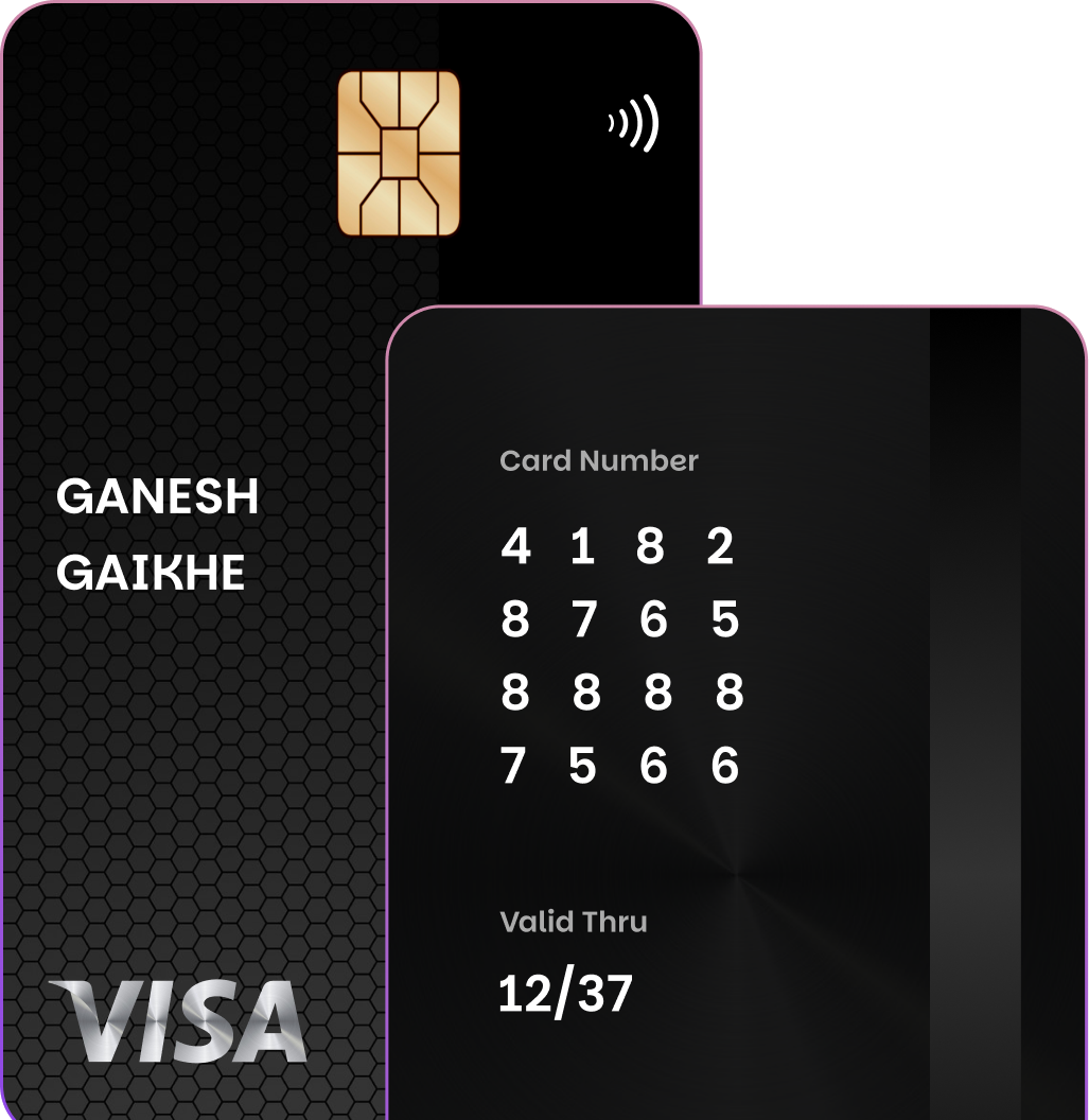 Visa credit card and phone mockup showing FinSense banking app